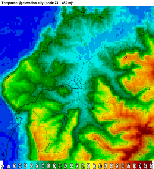 Tampacán elevation map