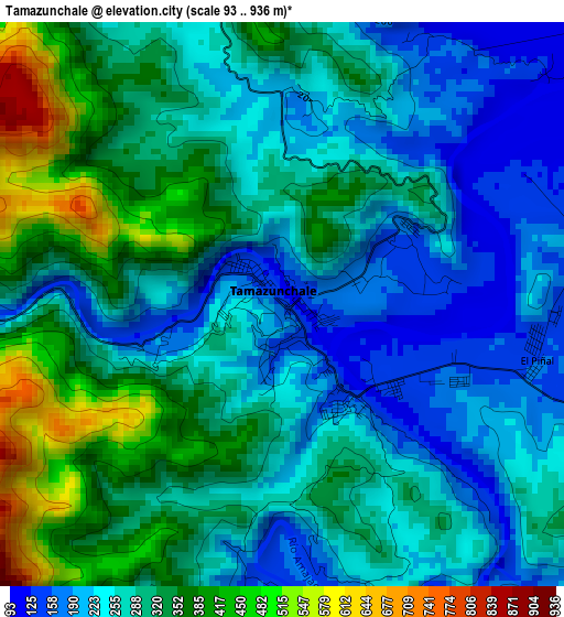 Tamazunchale elevation map