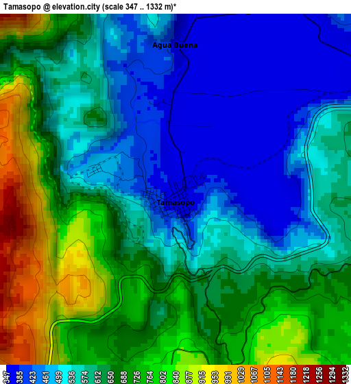 Tamasopo elevation map