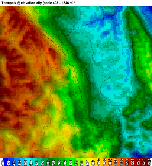 Tamápatz elevation map