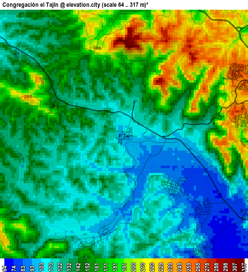 Congregación el Tajín elevation map