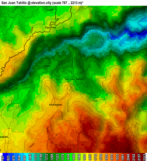 San Juan Tahitic elevation map