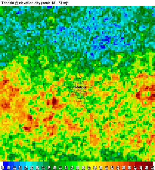 Tahdziu elevation map