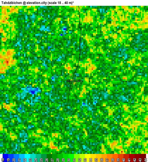 Tahdzibichen elevation map