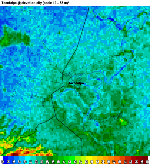 Tacotalpa elevation map