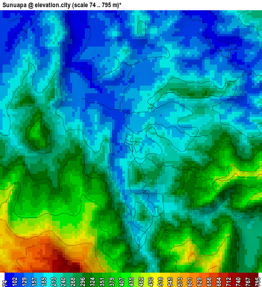 Sunuapa elevation map