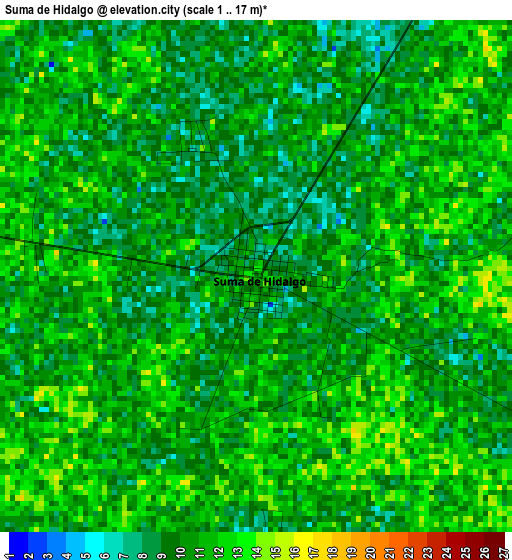 Suma de Hidalgo elevation map