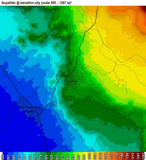 Soyatitán elevation map