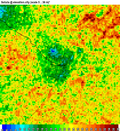 Sotuta elevation map