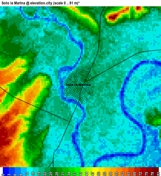 Soto la Marina elevation map