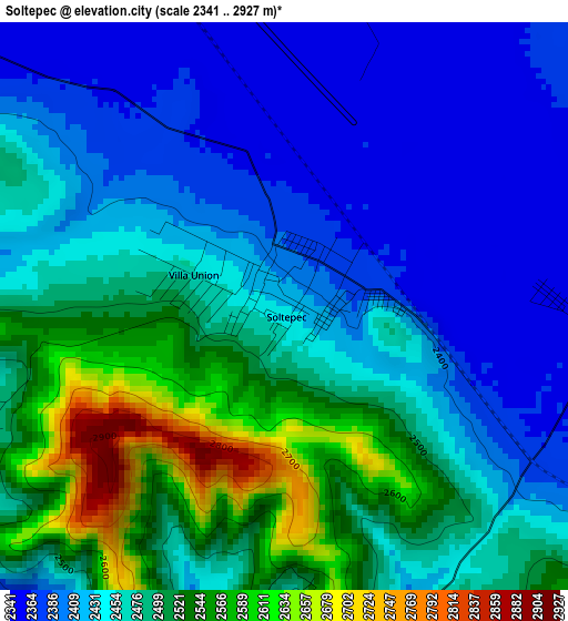 Soltepec elevation map