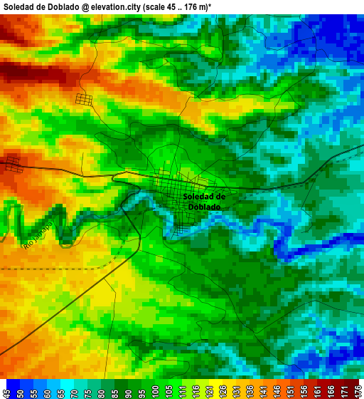 Soledad de Doblado elevation map