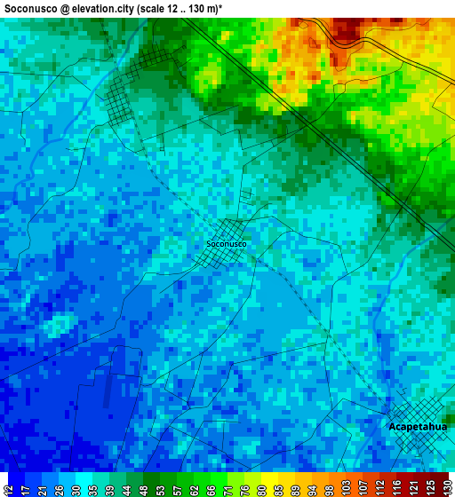 Soconusco elevation map