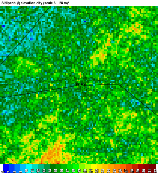 Sitilpech elevation map