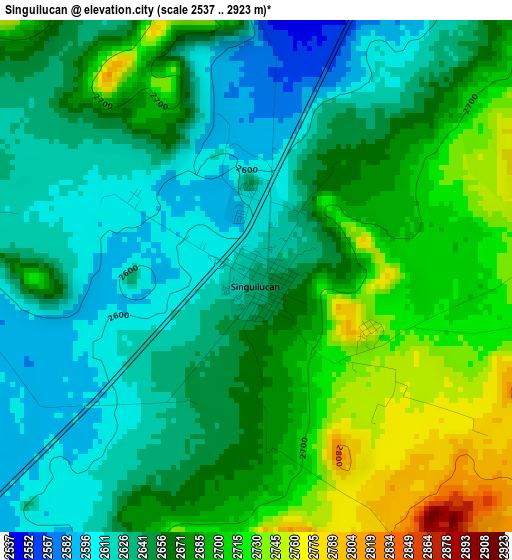 Singuilucan elevation map