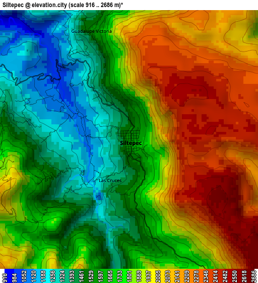 Siltepec elevation map