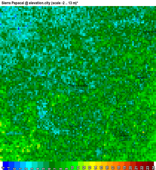 Sierra Papacal elevation map