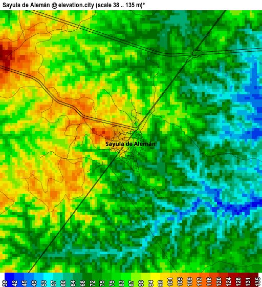 Sayula de Alemán elevation map