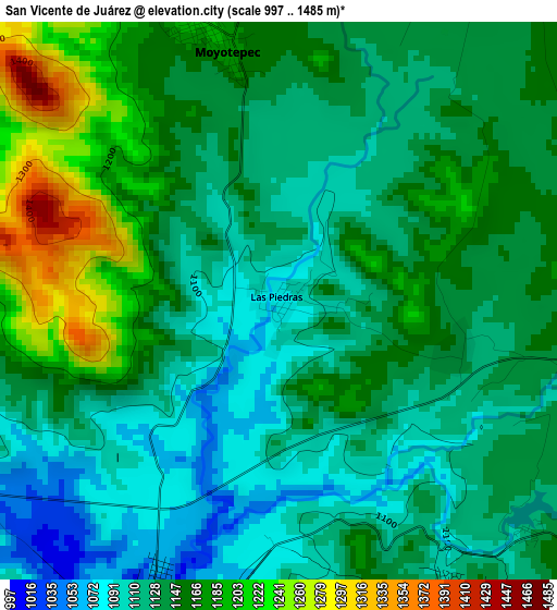 San Vicente de Juárez elevation map