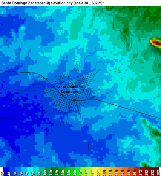 Santo Domingo Zanatepec elevation map