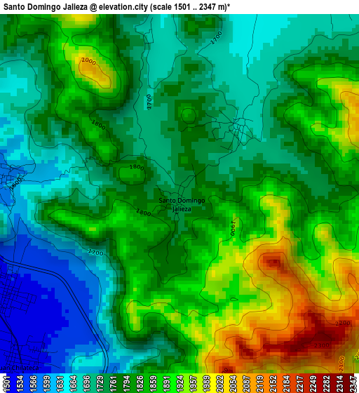 Santo Domingo Jalieza elevation map