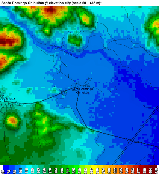 Santo Domingo Chihuitán elevation map