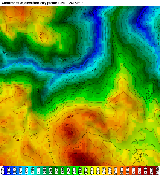 Albarradas elevation map