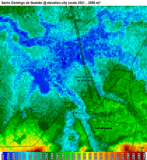 Santo Domingo de Guzmán elevation map