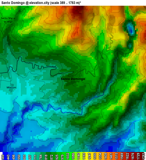 Santo Domingo elevation map