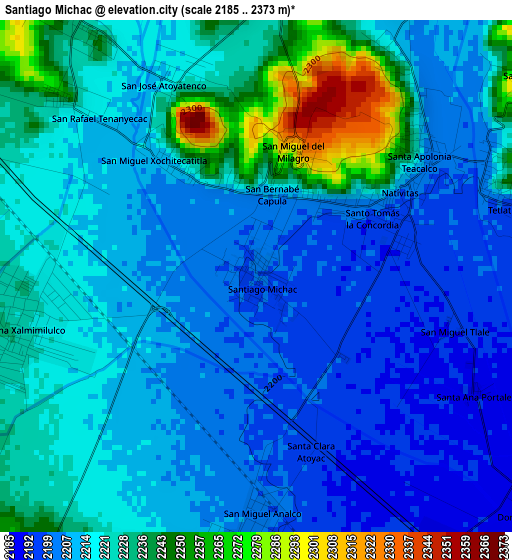 Santiago Michac elevation map