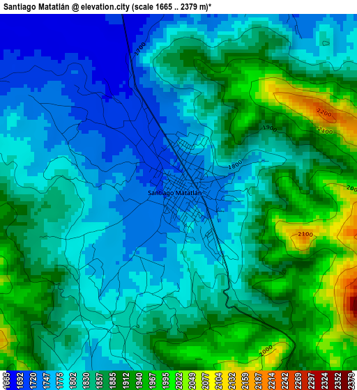 Santiago Matatlán elevation map