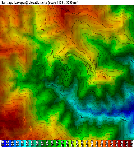 Santiago Laxopa elevation map