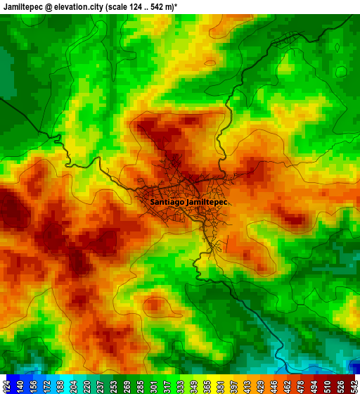 Jamiltepec elevation map