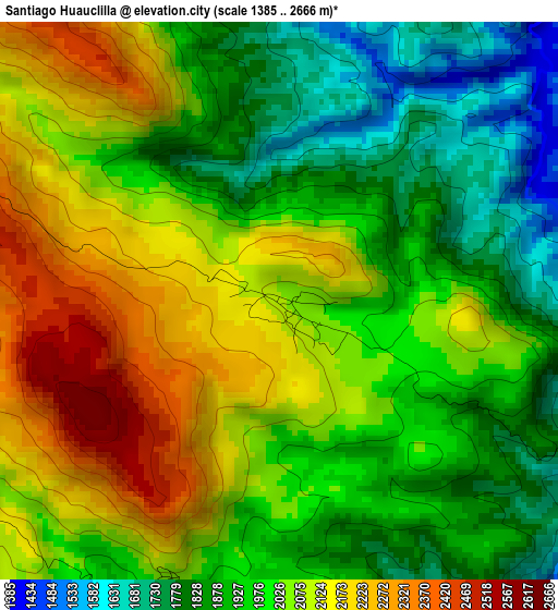 Santiago Huauclilla elevation map