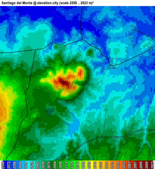 Santiago del Monte elevation map