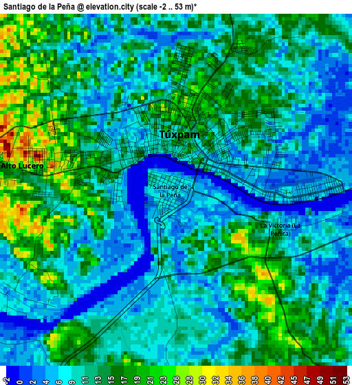 Santiago de la Peña elevation map