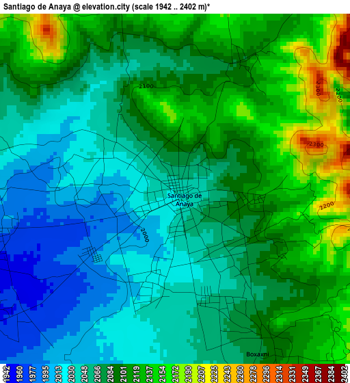 Santiago de Anaya elevation map