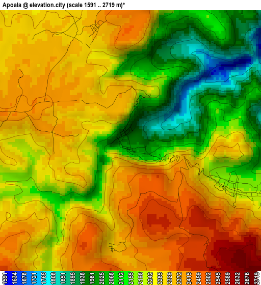 Apoala elevation map