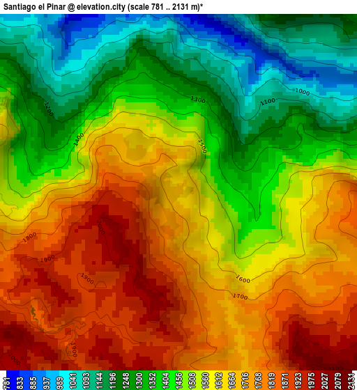 Santiago el Pinar elevation map