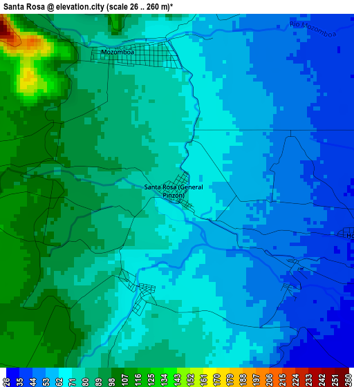 Santa Rosa elevation map