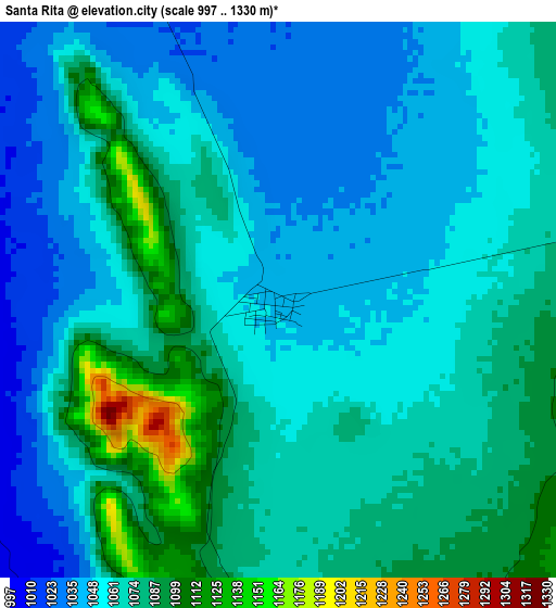 Santa Rita elevation map