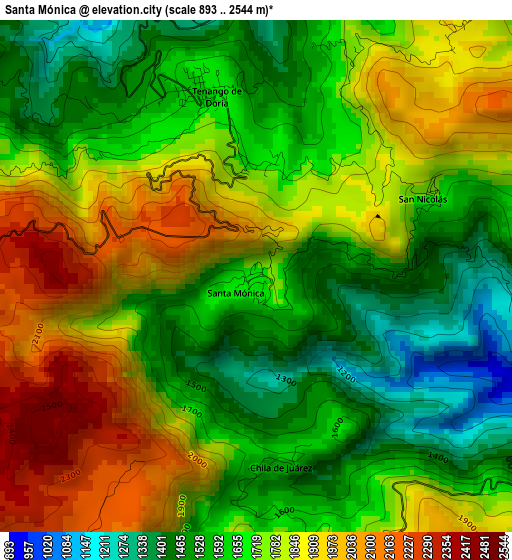 Santa Mónica elevation map