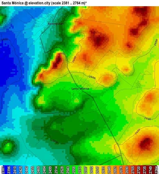 Santa Mónica elevation map