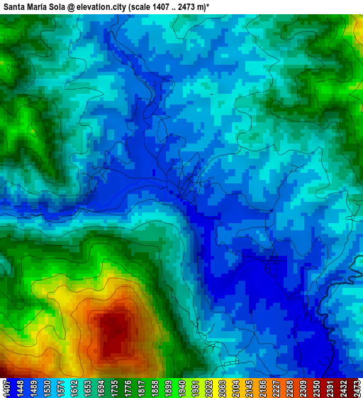 Santa María Sola elevation map