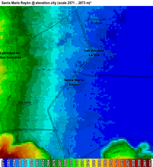 Santa María Rayón elevation map