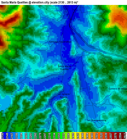 Santa María Quelites elevation map