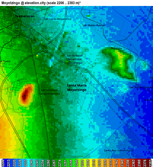 Moyotzingo elevation map