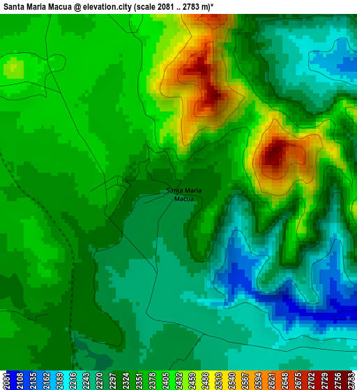 Santa Maria Macua elevation map