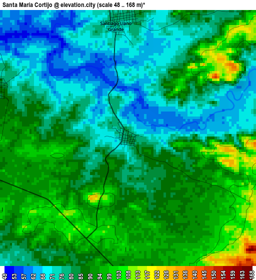 Santa María Cortijo elevation map