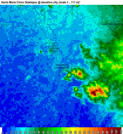 Santa María Chico Ometepec elevation map